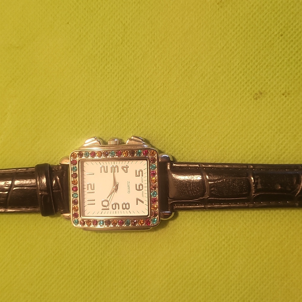 New Avon Vintage Multicolor gemstone watch No Box